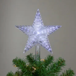 9.5" Lighted Clear Twinkling 5-Point Star Christmas Tree Topper - Clear White LED Lights -Northlight Christmas hofert 1967 02 4 71295.1665610747