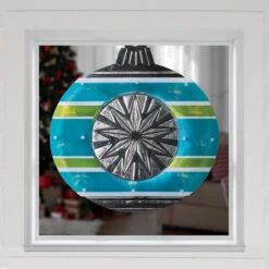 Christmas Central 15.5" Blue And Green Lighted Christmas Ornament Window Silhouette -Northlight Christmas impact2013350 76639.1636546338