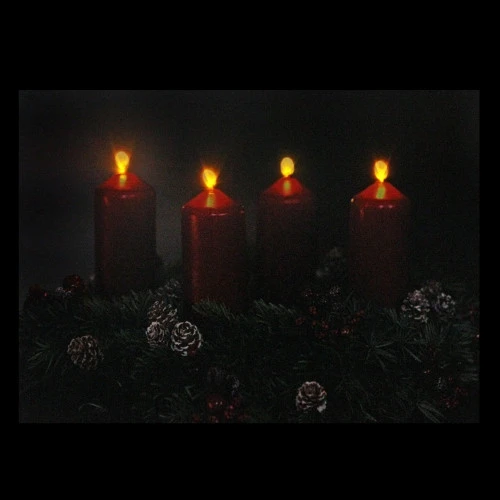 Northlight Pre-Lit Red And Black LED Flickering Candle Christmas Wall Art 12" X 15.75" 4 Northlight Pre-Lit Red And Black LED Flickering Candle Christmas Wall Art 12" X 15.75" - Image 2
