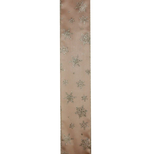 Northlight Gold Snowflakes Christmas Wired Craft Ribbon 2.5" X 10 Yards 4 Northlight Gold Snowflakes Christmas Wired Craft Ribbon 2.5" X 10 Yards - Image 2