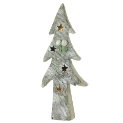 LED Lighted Glitter Artificial Christmas Tree Decoration - 30" - White And Green