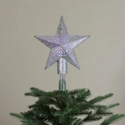 Northlight 9" LED Lighted Sliver Glitter Star Christmas Tree Topper - Multi Lights -Northlight Christmas ksa jel0311 3 97470.1588405840