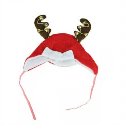 Northlight 17" Red And White Reindeer Antlers Unisex Adult Christmas Trapper Hat Costume Accessory - One Size
