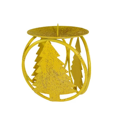 Northlight 72 Yellow Christmas Tree Pillar Candle Holders 4.25" 3 Northlight 72 Yellow Christmas Tree Pillar Candle Holders 4.25"