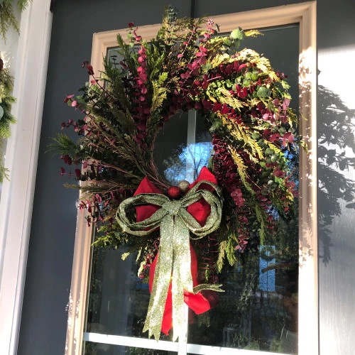 Glitter Drenched Christmas Bow Decoration - 16" - Gold And Green 4 Glitter Drenched Christmas Bow Decoration - 16" - Gold And Green - Image 2