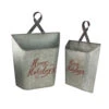 Set Of 2 Gray And Red Home For The Holidays Weathered Christmas Wall Buckets 18" -Northlight Christmas melrose 72473 1 71557.1588403916