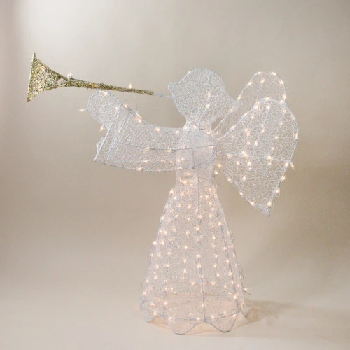 Northlight Lighted 3D Trumpeting Angel Outdoor Christmas Decoration - 44" - Clear Lights 3 Northlight Lighted 3D Trumpeting Angel Outdoor Christmas Decoration - 44" - Clear Lights