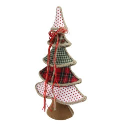 Northlight Plaid And Polka Dot Christmas Tree With Ribbon Bow Decoration - 23" -Northlight Christmas moz8tsl3h610rtlxrn50b9cpw4kgrdr3 35594.1588403915