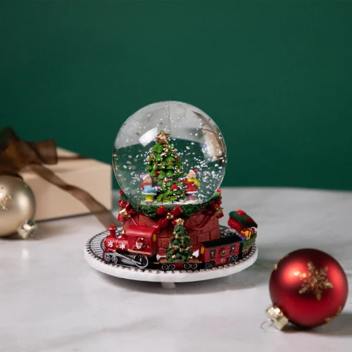 Northlight Christmas Tree With Revolving Train Musical Snow Globe - 6.5" 4 Northlight Christmas Tree With Revolving Train Musical Snow Globe - 6.5" - Image 2