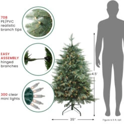 Real Touch™? Pre-Lit Medium Washington Frasier Fir Artificial Christmas Tree - 4.5' - Clear Lights -Northlight Christmas northlight b03888 thumbnail dec28 2023 37690.1726712140