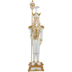 Northlight Christmas Nutcracker Soldier With Scepter - 25.75" - White And Gold