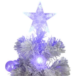 Pre-Lit Medium Iridescent Fiber Optic Artificial Christmas Tree - 4' - White - Blue LED Lights -Northlight Christmas northlight j65106 03 86730.1716497917