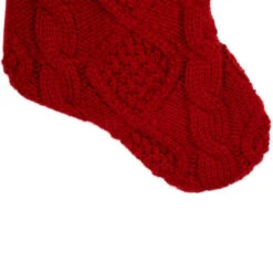 Northlight Cable Knit Christmas Stocking With Cuff - 21.5" - Red -Northlight Christmas northlight l96616 03 15872.1713471516
