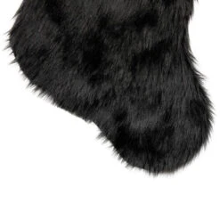 Northlight Sable Faux Fur Christmas Stocking With Pom Poms - 20.5" - Black -Northlight Christmas northlight l96624 03 37752.1713471514