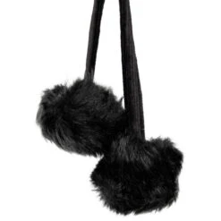 Northlight Sable Faux Fur Christmas Stocking With Pom Poms - 20.5" - Black -Northlight Christmas northlight l96624 04 01174.1713471514