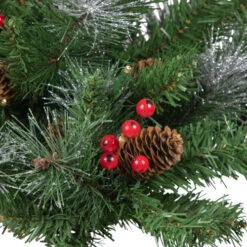 Northlight Pre-Lit LED Frosted Pinecones And Berries Christmas Urn Filler Garden Stake - 20" -Northlight Christmas northlight northlight20z99344 04 84935.1709925920