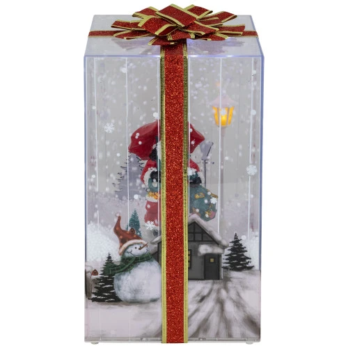 Northlight Musical Santa Lighted Snowing Gift Box With Ribbon Christmas Decoration - 12" 8 Northlight Musical Santa Lighted Snowing Gift Box With Ribbon Christmas Decoration - 12" - Image 6