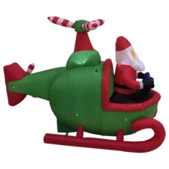 Northlight Lighted Inflatable Santa With Helicopter Outdoor Christmas Decoration -7' -Northlight Christmas northlight rp96507 03 86370.1723684239