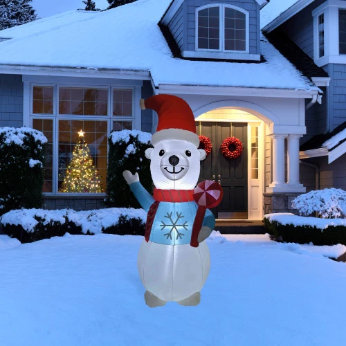 Northlight LED Lighted Inflatable Polar Bear Outdoor Christmas Decoration - 8.25' 3 Northlight LED Lighted Inflatable Polar Bear Outdoor Christmas Decoration - 8.25'