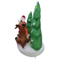 Northlight LED Lighted Inflatable Santa And Reindeer Outdoor Christmas Decoration - 8' -Northlight Christmas northlight rp96511 02 30691.1723684239