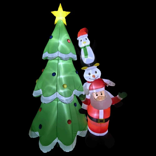 Northlight LED Lighted Inflatable Christmas Tree With Santa And Friends Outdoor Decoration - 8.25' 5 Northlight LED Lighted Inflatable Christmas Tree With Santa And Friends Outdoor Decoration - 8.25' - Image 3