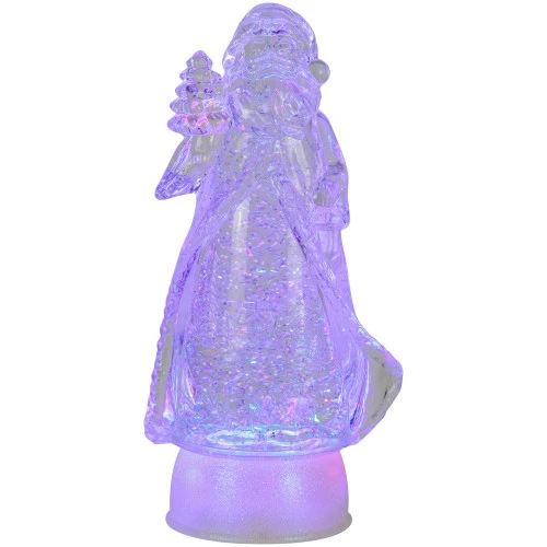 LED Lighted Color Changing Acrylic Santa Claus Christmas Decoration - 10" 5 LED Lighted Color Changing Acrylic Santa Claus Christmas Decoration - 10" - Image 3