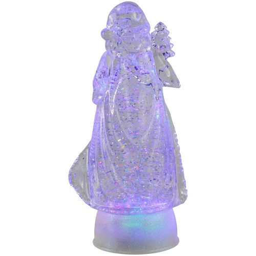 LED Lighted Color Changing Acrylic Santa Claus Christmas Decoration - 10" 7 LED Lighted Color Changing Acrylic Santa Claus Christmas Decoration - 10" - Image 5
