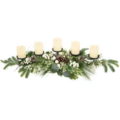 Berries And Eucalyptus Artificial Christmas Candle Holder - 42" 15 Berries And Eucalyptus Artificial Christmas Candle Holder - 42" -Northlight Christmas northlight yk95978 07 99147.1722387416
