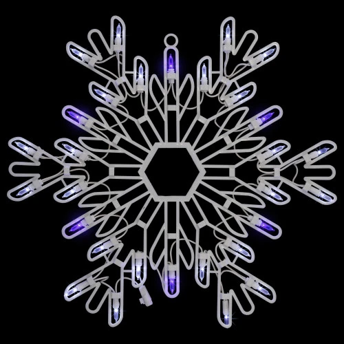 Northlight LED Lighted Snowflake Window Silhouette Christmas Decoration - 16" - Pure White And Blue 3 Northlight LED Lighted Snowflake Window Silhouette Christmas Decoration - 16" - Pure White And Blue