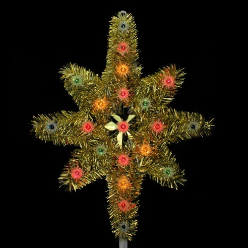 Northlight 21" Lighted Gold Star Of Bethlehem Christmas Tree Topper - Multi-Color Lights 3 Northlight 21" Lighted Gold Star Of Bethlehem Christmas Tree Topper - Multi-Color Lights - Image 2