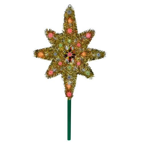 Northlight 21" Lighted Gold Star Of Bethlehem Christmas Tree Topper - Multi-Color Lights 2 Northlight 21" Lighted Gold Star Of Bethlehem Christmas Tree Topper - Multi-Color Lights