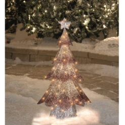 Northlight LED Lighted Mesh Christmas Tree Outdoor Decoration - 46" - Bronze Gold Finish -Northlight Christmas northlight20d2018 30322rg 48 30818.1606531189