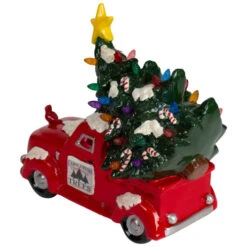 Northlight LED Lighted Vintage Truck Hauling Christmas Tree - 8" - Red -Northlight Christmas northlight20dw92542 3 52566.1633021539