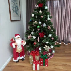 Northlight 32" Red And Gold Santa Claus With Gifts Christmas Figure -Northlight Christmas northlight20e88520 cxpic 68869.1671786755