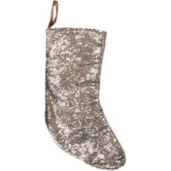 Northlight 17.5" Beige Paillette Sequins Hanging Christmas Stocking -Northlight Christmas northlight20hm14693 03 87421.1599873099