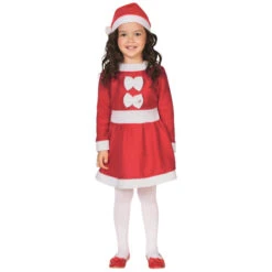 Northlight 26" Red And White Girls Santa Costume With A Dress And Hat : 6-8 Years
