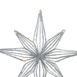 Northlight 13.75" LED Lighted B/O Silver Glittered Geometric Star Christmas Tree Topper - Warm White Lights 8 Northlight 13.75" LED Lighted B/O Silver Glittered Geometric Star Christmas Tree Topper - Warm White Lights -Northlight Christmas northlight20my89452 69459.1661886980