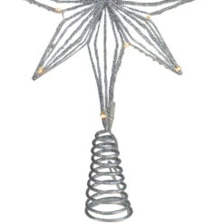 Northlight 13.75" LED Lighted B/O Silver Glittered Geometric Star Christmas Tree Topper - Warm White Lights 9 Northlight 13.75" LED Lighted B/O Silver Glittered Geometric Star Christmas Tree Topper - Warm White Lights -Northlight Christmas northlight20my89452b 29652.1661886980