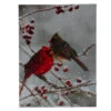 Northlight Lighted Red Cardinals And Berries Christmas Canvas Wall Art 15.75" X 11.75" -Northlight Christmas northlight20nj90579 43482.1599008200