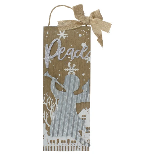 Northlight 12.5" Galvanized Metal Angel And Peace Christmas Wall Decor 3 Northlight 12.5" Galvanized Metal Angel And Peace Christmas Wall Decor