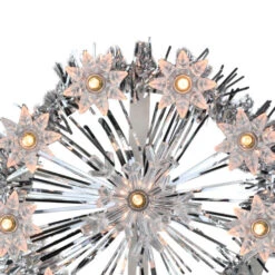 Northlight 7" Silver Pre-Lit Snowflake Starburst Christmas Tree Topper - Clear Lights -Northlight Christmas northlight20nl02630 18221.1649952849