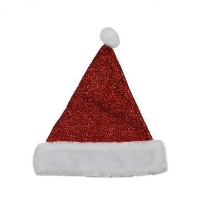 14" Red And White Glitter Adult Christmas Santa Hat - Medium 3 14" Red And White Glitter Adult Christmas Santa Hat - Medium