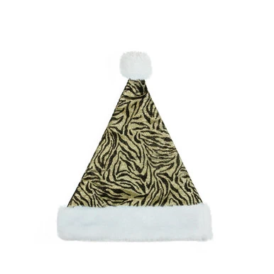 Northlight Black And Gold Zebra Print Unisex Adult Christmas Santa Hat Costume Accessory - Medium 3 Northlight Black And Gold Zebra Print Unisex Adult Christmas Santa Hat Costume Accessory - Medium