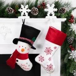 Northlight 19" Red And White Velvet Embroidered Snowflake Christmas Stocking 9 Northlight 19" Red And White Velvet Embroidered Snowflake Christmas Stocking -Northlight Christmas northlight 530093go styled 09413.1680694188