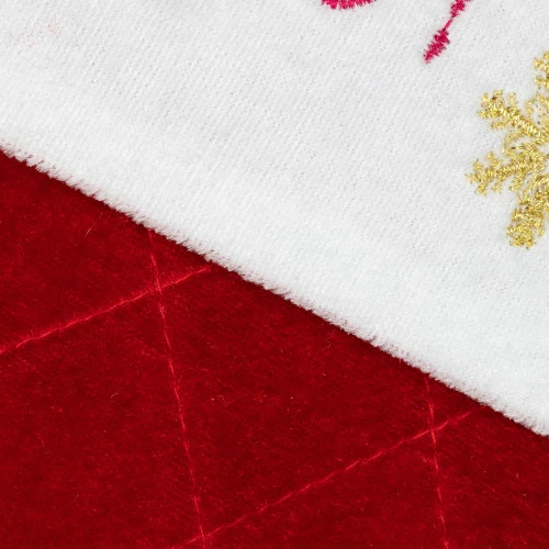 Northlight 19" Quilted Red Velvet HO! HO! HO! Embroidered Christmas Stocking 8 Northlight 19" Quilted Red Velvet HO! HO! HO! Embroidered Christmas Stocking - Image 6