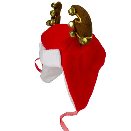 Northlight 17" Red And White Reindeer Antlers Unisex Adult Christmas Trapper Hat Costume Accessory - One Size 4 Northlight 17" Red And White Reindeer Antlers Unisex Adult Christmas Trapper Hat Costume Accessory - One Size - Image 2