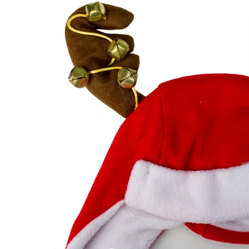 Northlight 17" Red And White Reindeer Antlers Unisex Adult Christmas Trapper Hat Costume Accessory - One Size 5 Northlight 17" Red And White Reindeer Antlers Unisex Adult Christmas Trapper Hat Costume Accessory - One Size - Image 3
