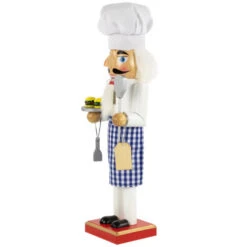 Northlight 14" White And Blue Chef With Gingham Apron Wooden Christmas Nutcracker -Northlight Christmas northlight 97131 3 92518.1670057681