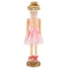Northlight 15.5" Pink Tutu Blonde Wooden Ballerina Wooden Christmas Nutcracker
