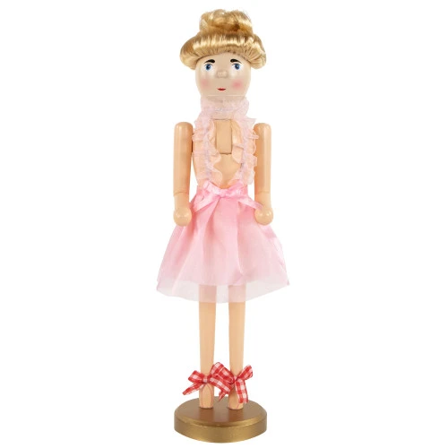Northlight 15.5" Pink Tutu Blonde Wooden Ballerina Wooden Christmas Nutcracker 3 Northlight 15.5" Pink Tutu Blonde Wooden Ballerina Wooden Christmas Nutcracker